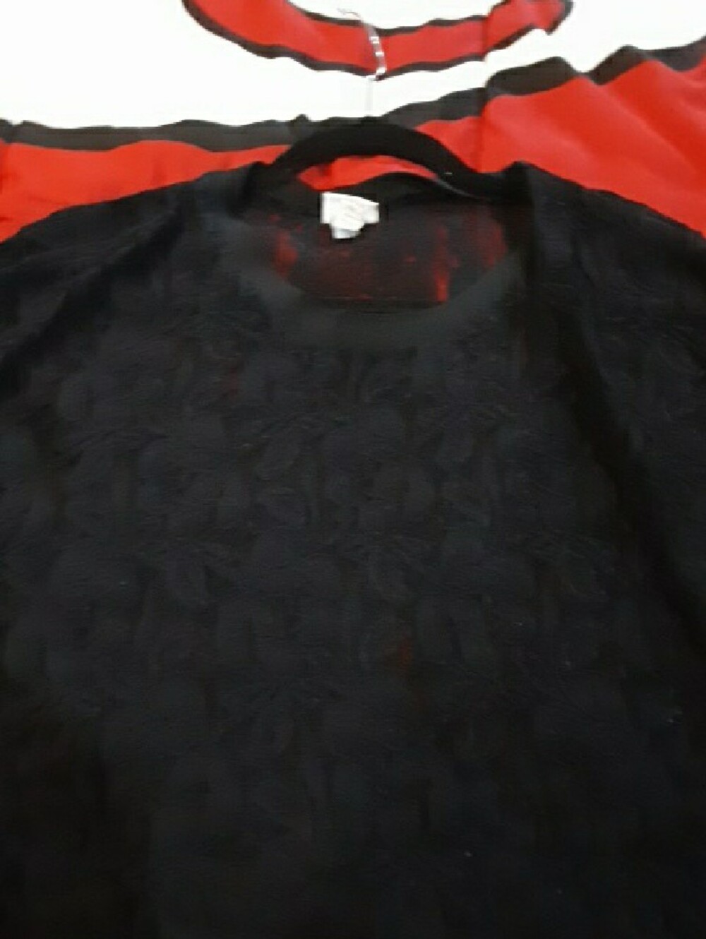 Black Lace Short-Sleeve Blouse - Women's Top By Andeawy XXL Nice Top - Picture 6 of 7